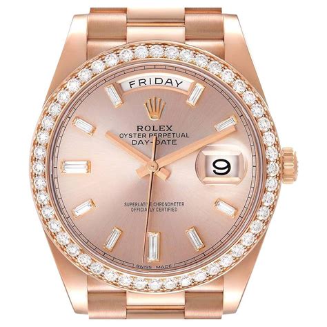 rolex day date rose gold mit president armband|Rolex Day-Date 40 everose gold.